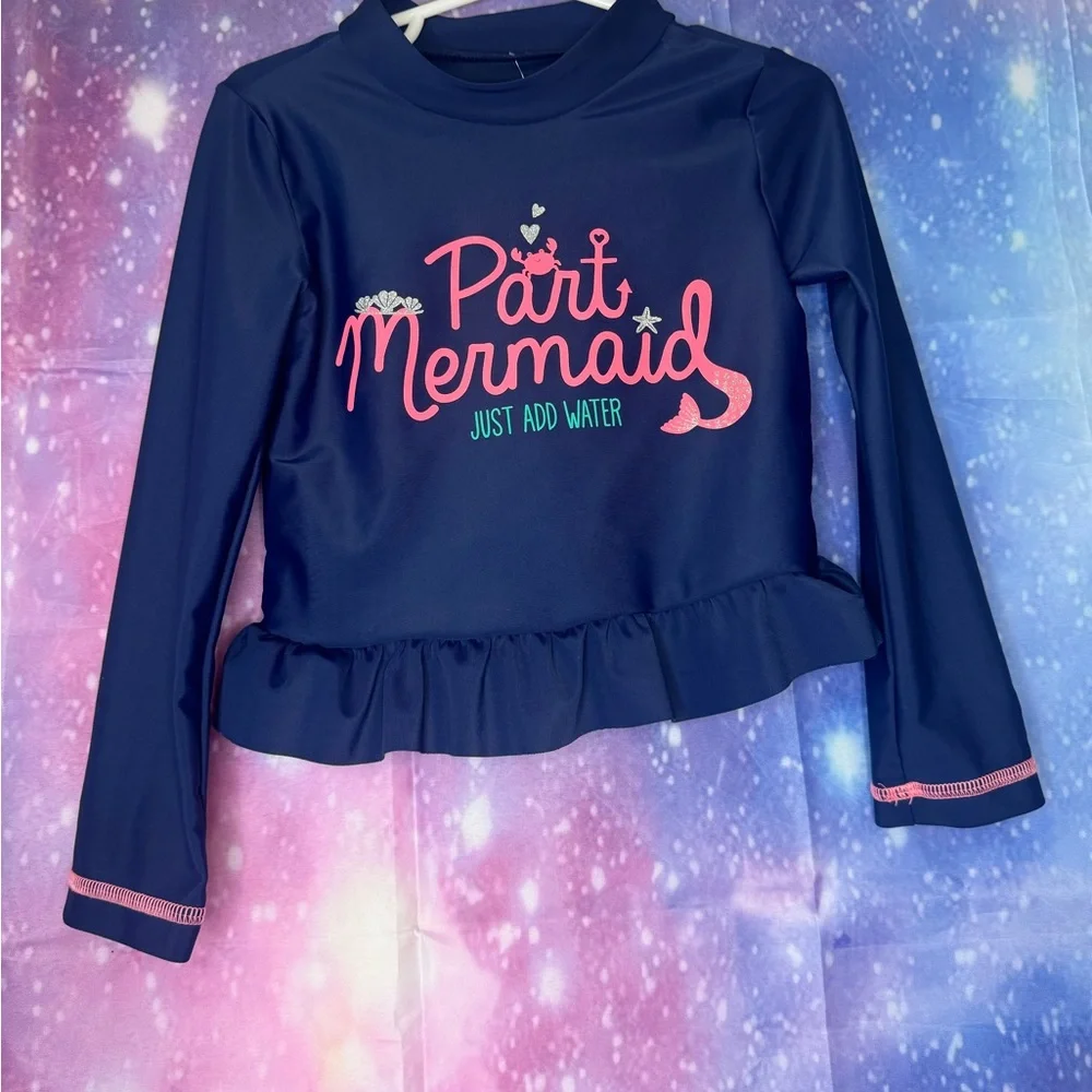 Girls part mermaid swim shirt 🛍